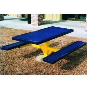   Mount Rectangular Pedestal Table with 2 Attached Seats   T6RCPEDS