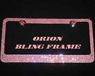 Pink Crystal Rhinestone License Plate Frame+Cap D4