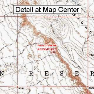  USGS Topographic Quadrangle Map   Pass Creek NE, South 