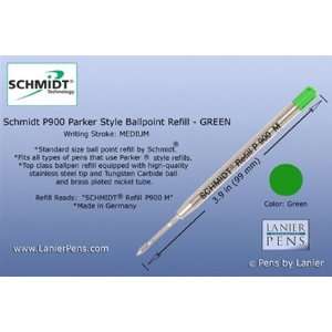  Schmidt P900 Medium Parker Style Ball Point Refill   Green 