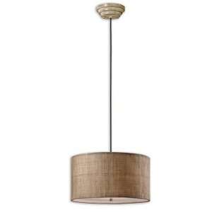  Dafina Collection 3 Light 22ö Antiqued Burlap Weave with 