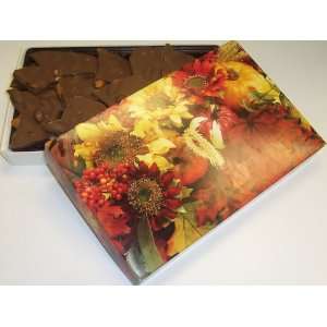 Scotts Cakes 1 lb. Milk Chocolate Almond Bark in a Fall Leaf Box 