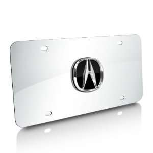  Acura 3D Logo Chrome Steel License Plate Automotive