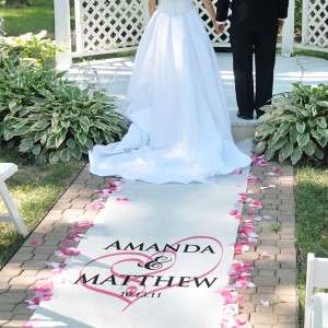 Custom Personalized Double Hearts Wedding Aisle Runner  