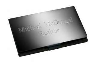 Personalized Ice Black Quality Business Card Holder   Free Engraving 