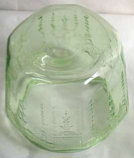 Princess Green Depression Glass Cookie Biscuit Jar with Lid Anchor 
