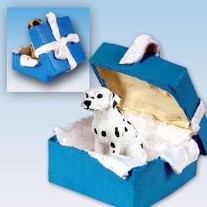  Dalmatian Blue Gift Box Dog Ornament