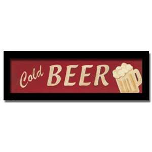  Cold Beer Bar Decor Vintage Sign Framed Print Picture 