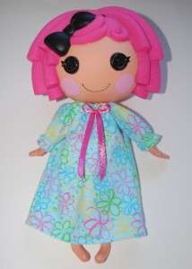Doll Clothes for 12 Lalaloopsy Blue with Flowers Flannel Nightgown 