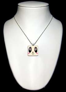 Cute Panda Kawaii Animal Glass Pendant Necklace 335  