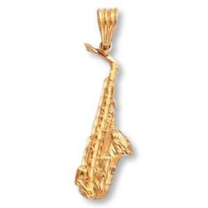     Pendant   Saxophone   24kt Gold Overlay (Gold over Brass) Jewelry