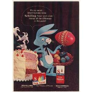  1961 Easter Bunny Eggs Cake Schilling Food Colors Vanilla 