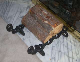 Vintage 1 of a Kind .75 DIA Cast Iron Chain Log Holder  