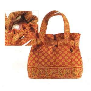  Maggi B French Country Quilted Red Mosaic Cinch Tote 