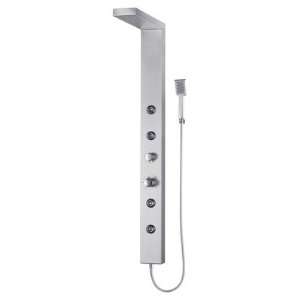 Shower Panel System with Four Body Jets in Aluminum, 55.125 x 5.125 