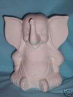 Ready to Paint Ceramic Saggy Baggy Elephant Bank  