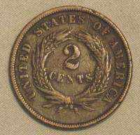 1864 Two Cent Piece Old US Civil War Coin N4 114  