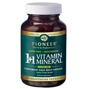  Pioneer 1+ Vitamin Mineral Capsules, Iron Free, 120 Count 