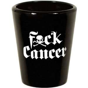 ck cancer shot glass   white & black