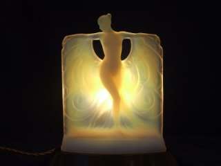 SUZANNE AU BAIN SABINO OPALESCENT GLASS TABLE LAMP FRENCH ORIGINAL ART 