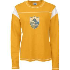  San Diego Chargers Womens Gold Classic Logo Long Sleeve 