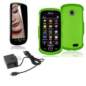 SAMSUNG SOLSTICE 2 II A817 NEON GREEN RUBBERIZED CASE, TRAVEL HOME 