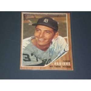  Hank Aguirre Signed 1962 Topps Card #407 JSA (d.94 