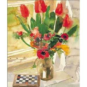  Richard Akerman   Tulips And Anemones Size 10x12 Poster 