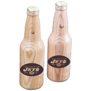   New York Jets Wood Bottle Salt & Pepper Shaker Set