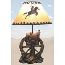 Horse Saddle Lamp Cabin Lodge Rustic Home Decor  