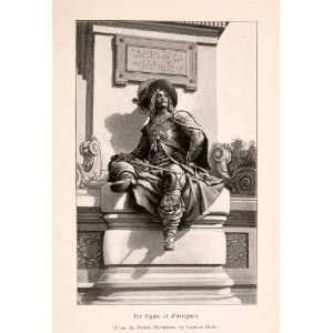  1899 Halftone Print Gustave Dore Alexandre Dumas Monument 