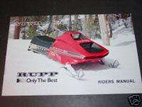 1975 RUPP NITRO F/A SNOWMOBILE OWNERS MANUAL  