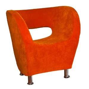  Salazar Orange Microfiber Chair Furniture & Decor
