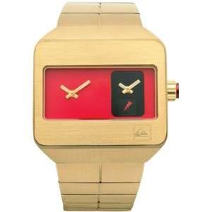  Quiksilver Deadstock Gold & Red Dual Analog Watch Sports 