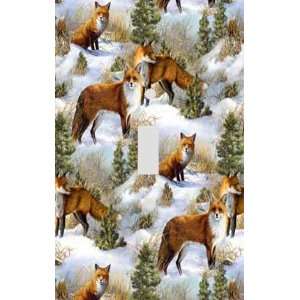  Snowy Fox Collage Decorative Switchplate Cover