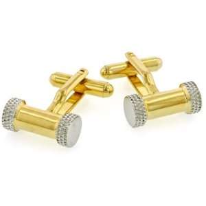  Debonair gold plated cufflinks with silver plated endcaps 