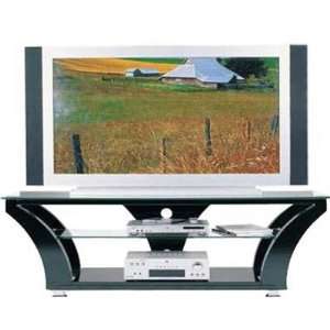   GKR 707 Sculptured Wood and Smoked Safety Glass TV Stand Electronics