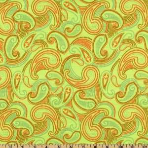  62 Wide Stretch Rib Nylon/Lycra Knit Lime/Orange Fabric 