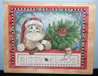 Kitty Klaus Stamp # 80076 ~ STAMPS HAPPEN ~ Christmas Cat Tree Bird 