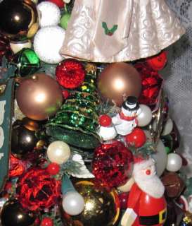 Whimsical RETRO Pre Lit Decorated Table CHRISTMAS TREE  