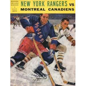 New York Rangers Unsigned 1965 Vintage Hockey Program   Sports 