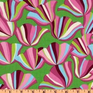  44 Wide Free To Grow Organic Tulips Garden Green Fabric 