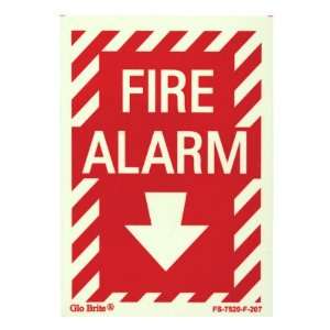 Jessup FS 7520 F 207 Fire Alarm   Sign with Arrow, Photoluminescent 