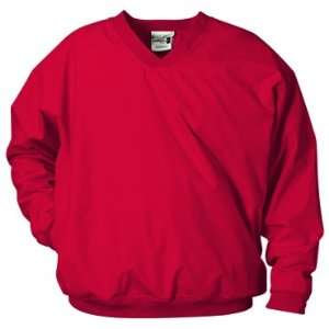 Badger Microfiber Pullover V Neck Windshirts RED AS  