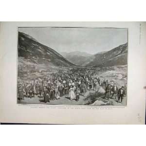  Fleeing Turks Refugees Demir Kapu Pass Road Rilo 1903 