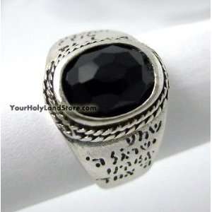  Silver and Onyx Baruch Hashem Ring From Israel Everything 