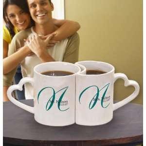  Wedding Favors Personalized Initial Mugs Set of 2 Health 