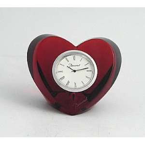  Baccarat Heart Clock Ruby