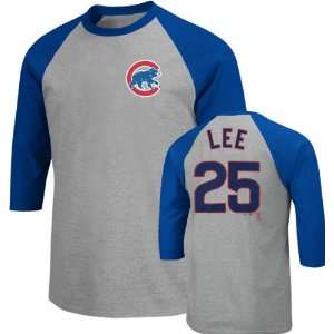 Derrek Lee Majestic 3/4 Raglan Sleeve Name and Number Chicago Cubs 