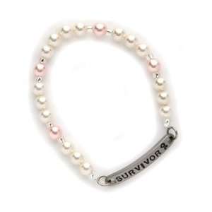  Alert White/Pink Pearl Survivor Bracelet